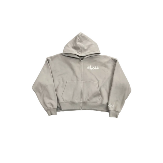 Grey zip-up hoodie