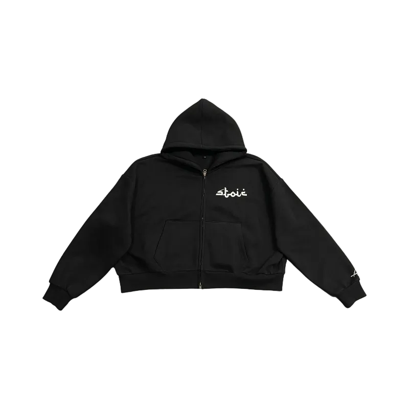 Black zip-up hoodie